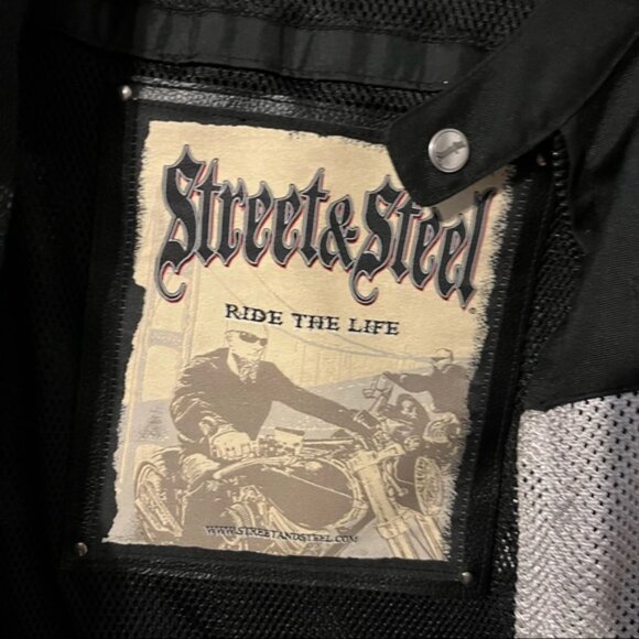 Black Street & Steel Zip Up Armored Motorcycle Jacket, Size 5XL - Picture 3 of 9